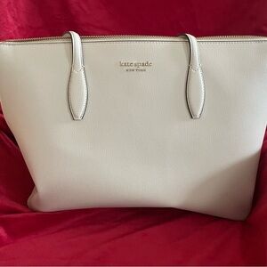 kate spade Cream Tote Bag I have this same bag my iPad fits perfect in it.
